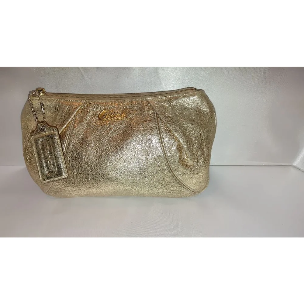 Coach Metallic Gold Zippered Pouch M0869-42536